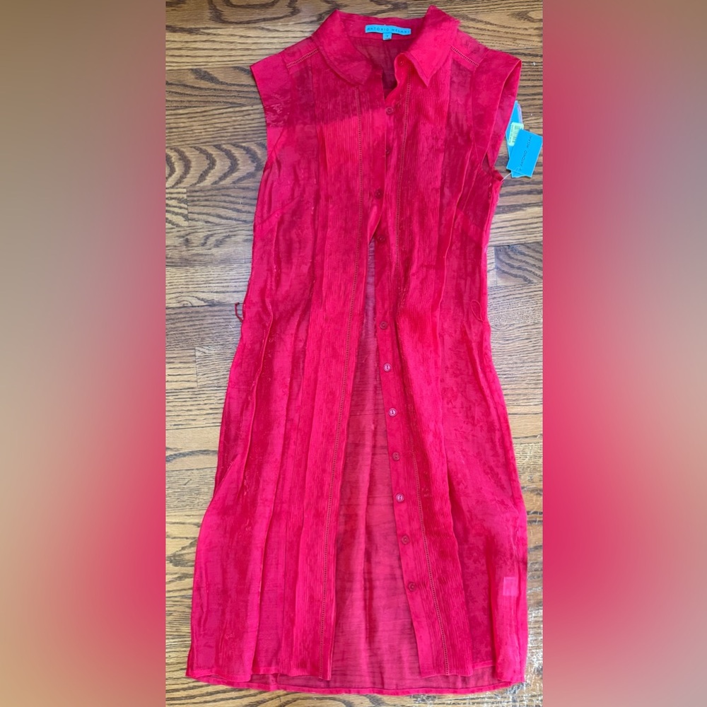 NWT ANTONIO MELANI Red Sleeveless Dress  Size 2 $169